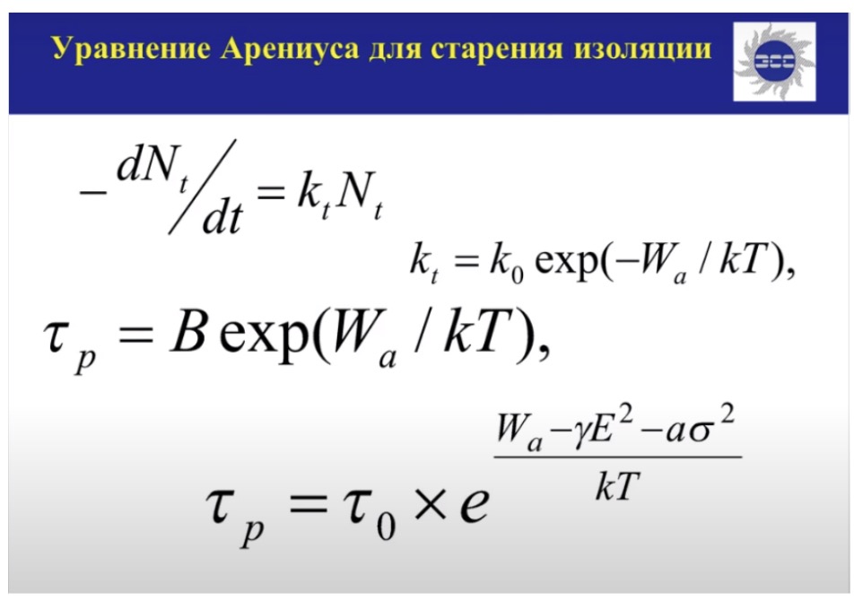 Уравнение Арениуса для старения изоляции